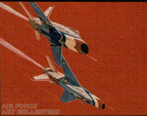 F-100D THUNDERBIRDS FLYING A DUAL SOLO CALYPSO PASS